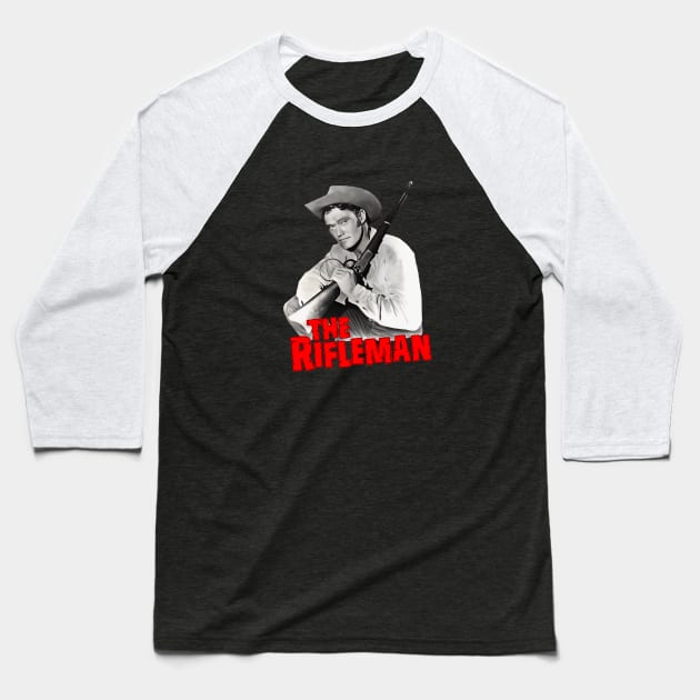 The Rifleman - Chuck Connors  - 50s Tv Western Baseball T-Shirt by wildzerouk